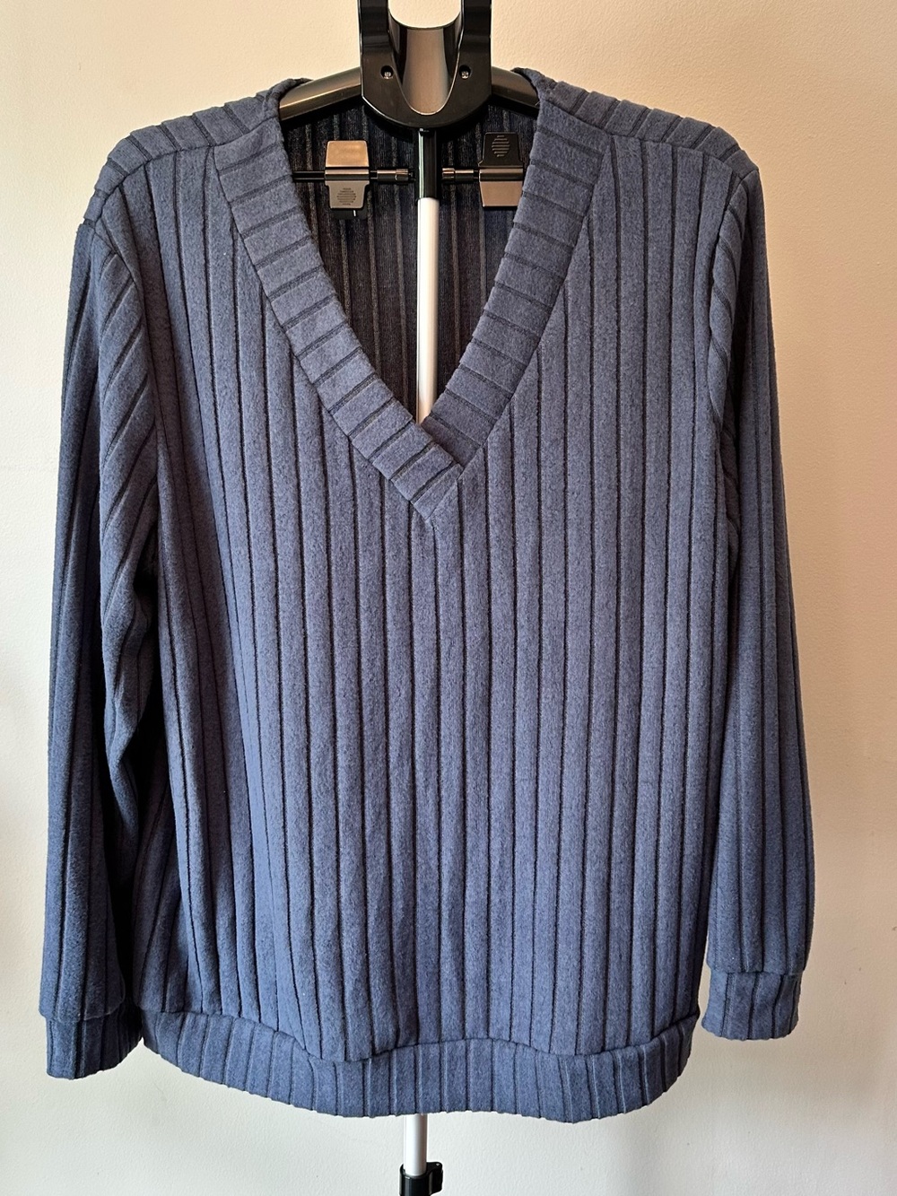 SHEIN Curve Pullover Sweater Women 3XL Blue Ribbed V-Neck SoftAlt Coquette